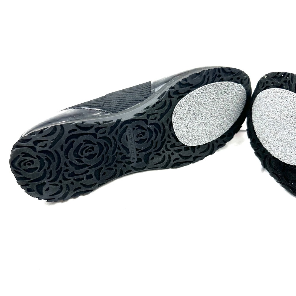 Taryn Rose Cara Knit Rose Embroidered Patent Slip On Sneakers Womens SZ 8 Black - Picture 7 of 16